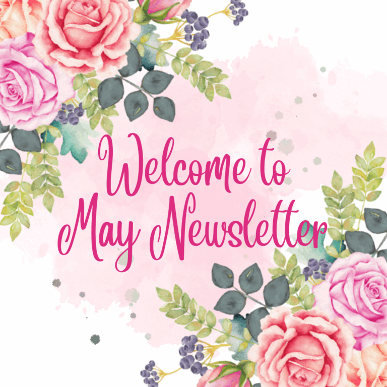 Pink Simple Floral Welcome May Instagram Post