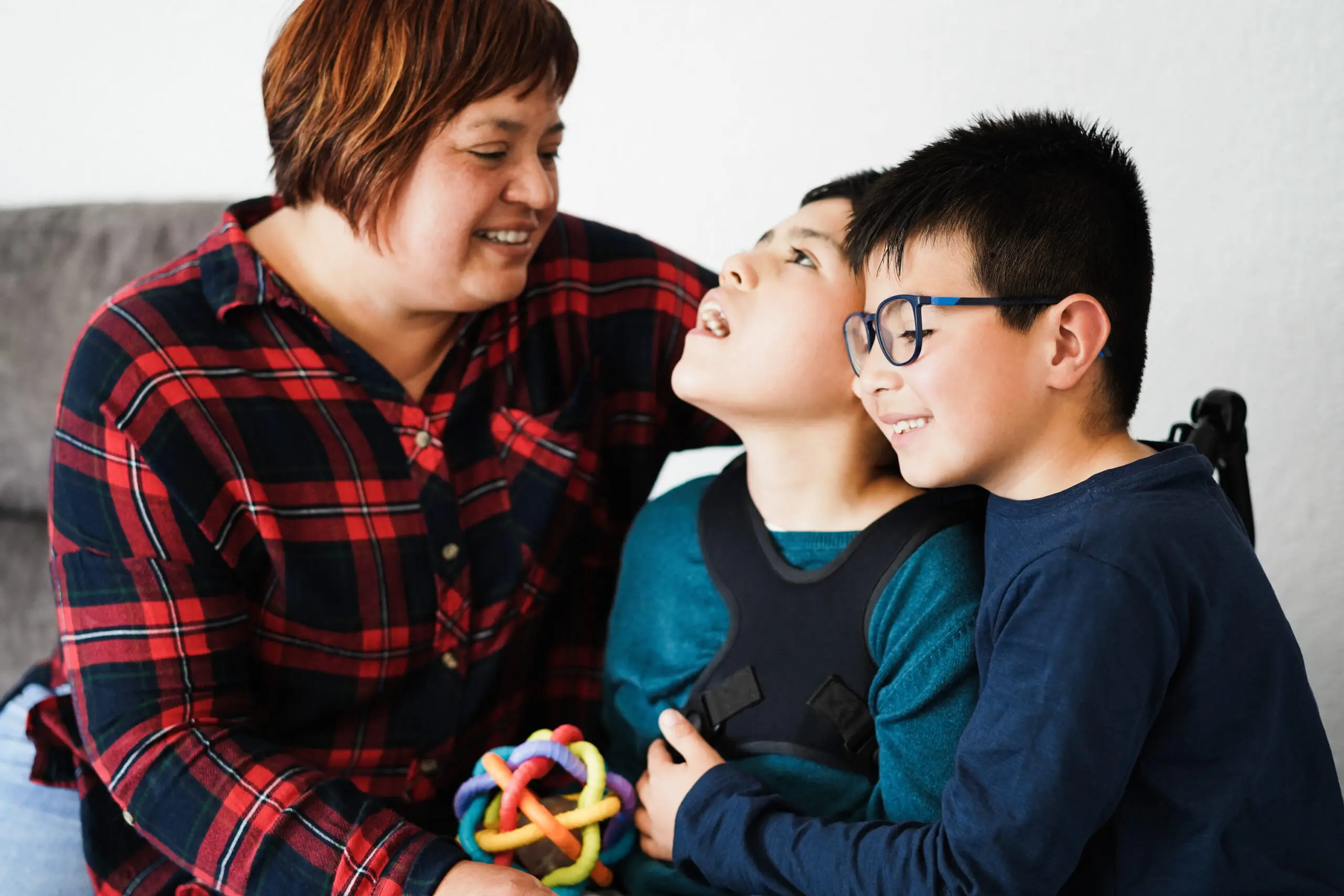 An Oregon woman and children spending time together at home